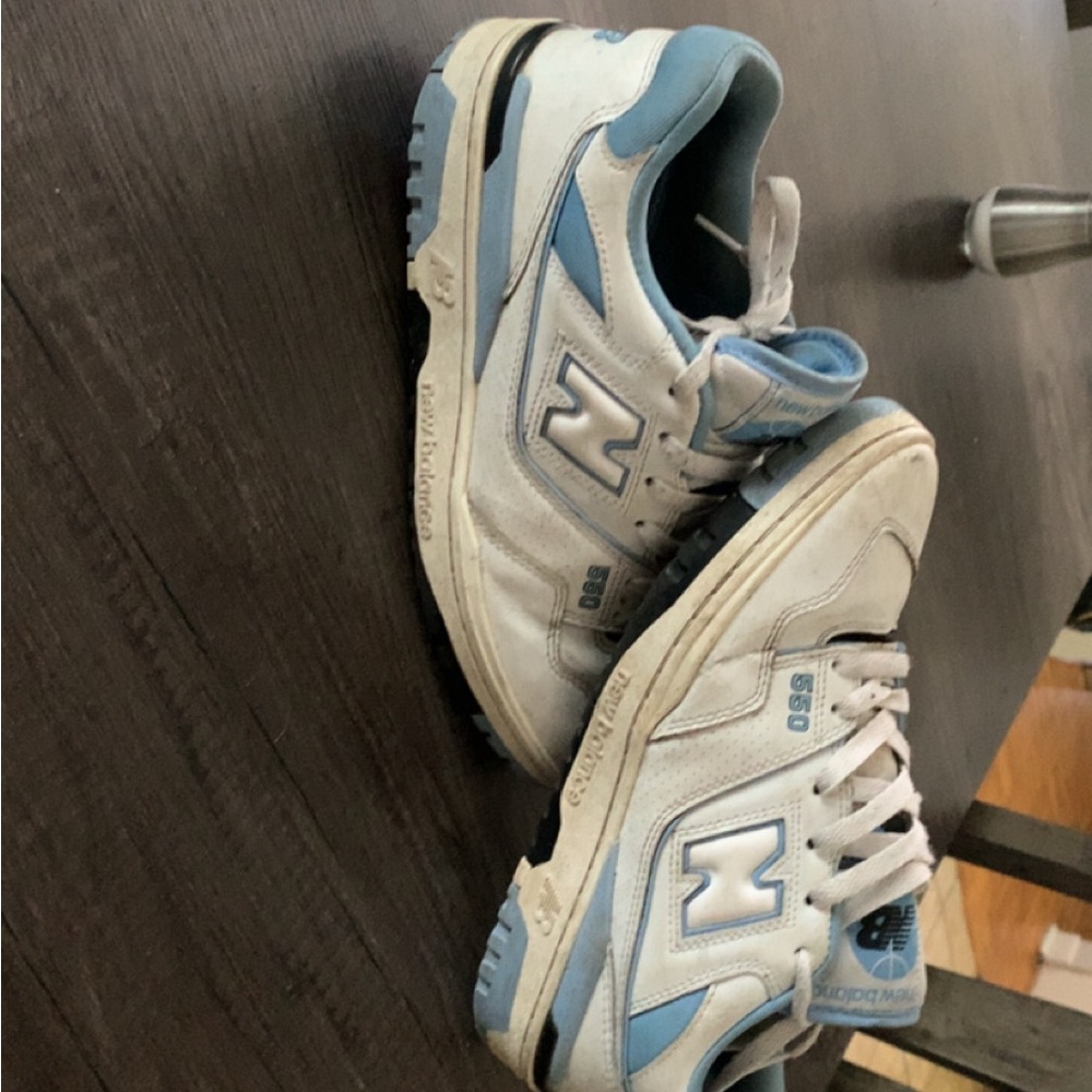White and Blue Sneakers